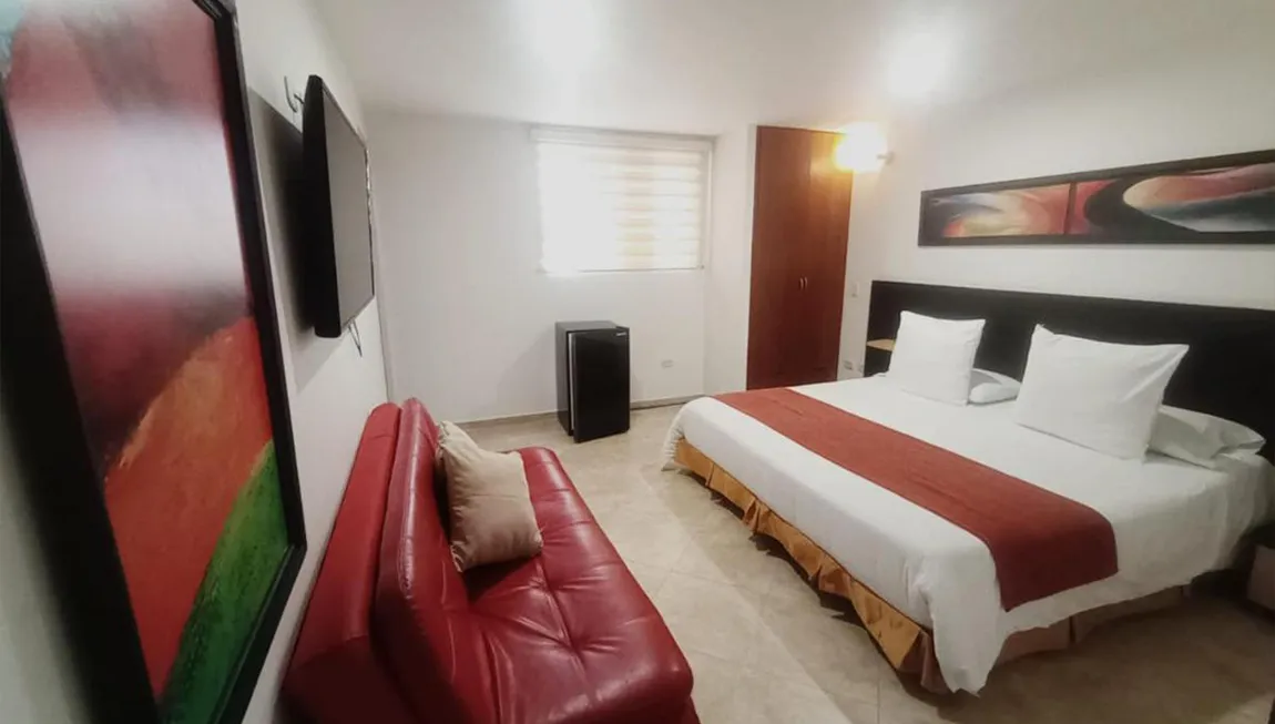 Fotografía de habitación doble con aire acondicionado
